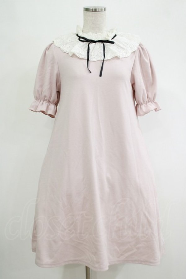 画像1: Ank Rouge / コットンレースカラーカットワンピース M ピンク H-25-11-06-032-CA-OP-NS-ZH (1)