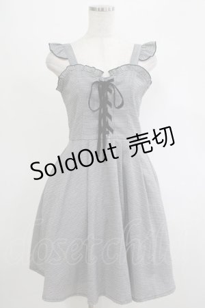 画像: Ank Rouge / 千鳥柄レースアップジャンスカ M ブラック H-25-11-06-033-CA-OP-NS-ZH