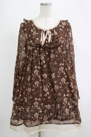 画像: an another angelus / ローズプリントシフォンワンピース Free ブラウン H-25-11-06-036-CA-OP-NS-ZH