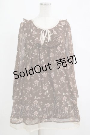 画像: an another angelus / ローズプリントシフォンワンピース Free ブラウン H-25-11-06-036-CA-OP-NS-ZH