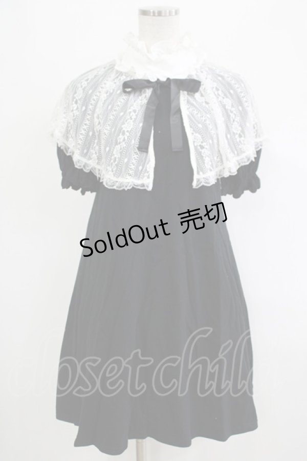 画像1: Ank Rouge / ケープ付きカットワンピース M ブラック H-25-11-06-041-CA-OP-NS-ZH (1)