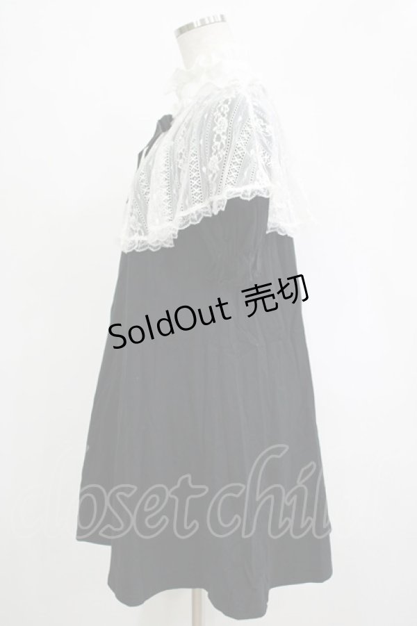 画像2: Ank Rouge / ケープ付きカットワンピース M ブラック H-25-11-06-041-CA-OP-NS-ZH (2)