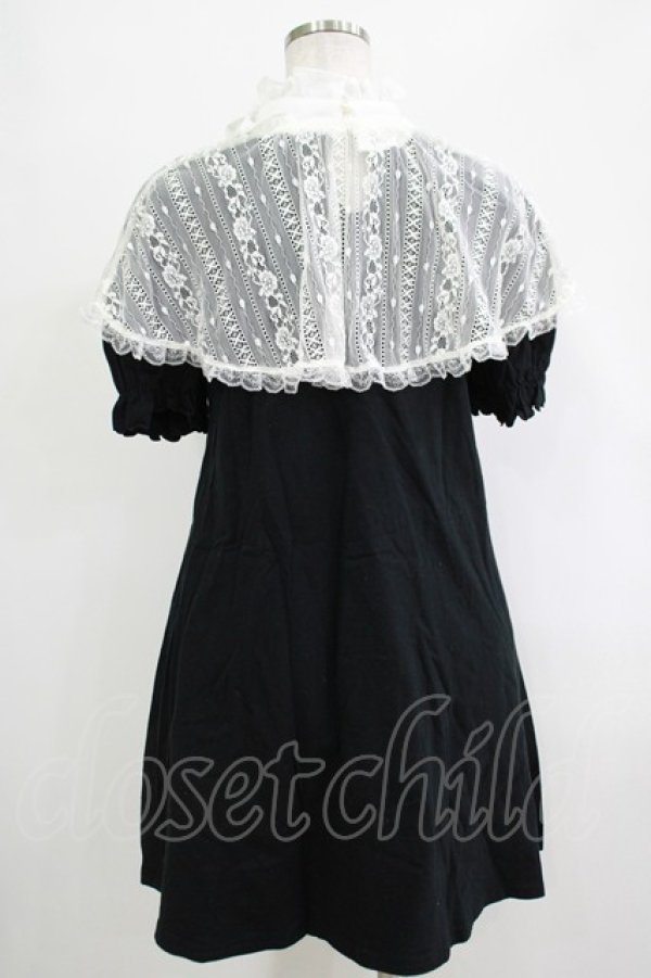 画像3: Ank Rouge / ケープ付きカットワンピース M ブラック H-25-11-06-041-CA-OP-NS-ZH (3)