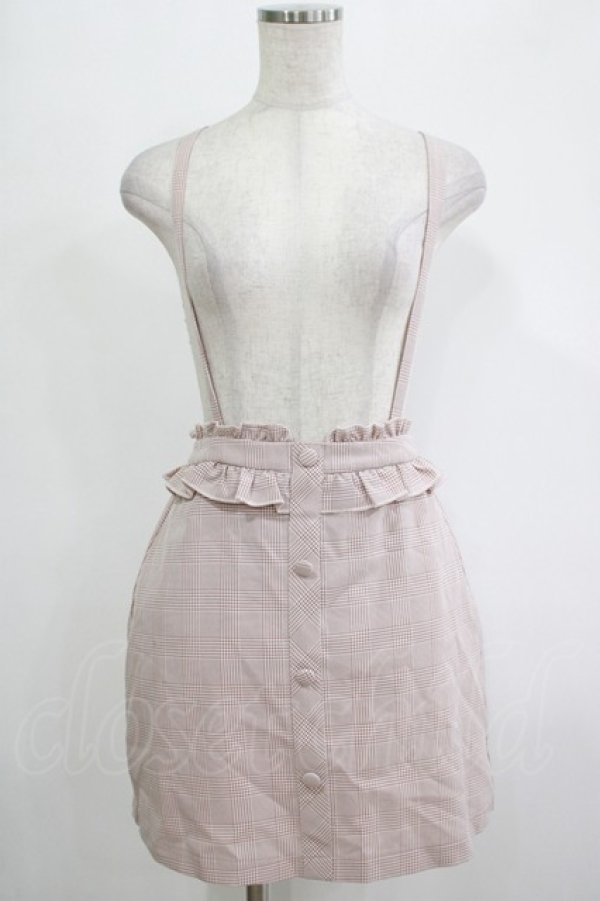 画像1: MA*RS / サスペンダーチェックスカート Free ピンク H-25-11-06-043-EL-SK-NS-ZH (1)