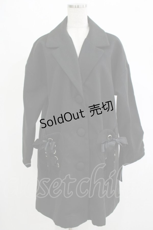 画像1: Ank Rouge / ハートポケットコート M ブラック H-25-11-06-044-CA-CO-NS-ZH (1)