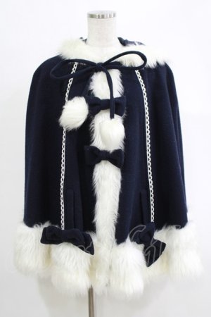 画像: metamorphose / うさみみマント Free ネイビー H-25-11-06-045-ME-CO-NS-ZH