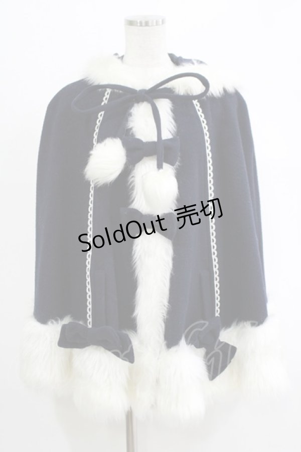 画像1: metamorphose / うさみみマント Free ネイビー H-25-11-06-045-ME-CO-NS-ZH (1)