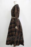 画像2: an another angelus / ダブルオープンカラーチェックワンピース Free BROWN H-25-11-06-004-CA-OP-NS-ZH (2)