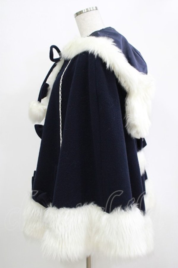 画像2: metamorphose / うさみみマント Free ネイビー H-25-11-06-045-ME-CO-NS-ZH (2)