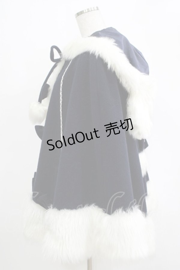 画像2: metamorphose / うさみみマント Free ネイビー H-25-11-06-045-ME-CO-NS-ZH (2)