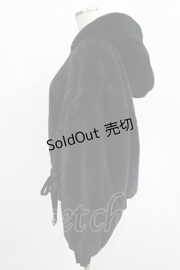 画像2: Rojita / レースアップファーブルゾン Free ブラック H-25-11-06-046-LO-JA-NS-ZH (2)