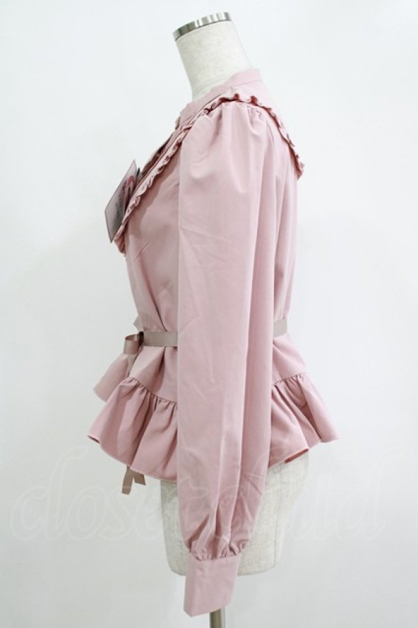 画像2: FLC / MINA*ペプラムブラウス L ピンク H-25-11-06-049-LO-BL-NS-ZH (2)