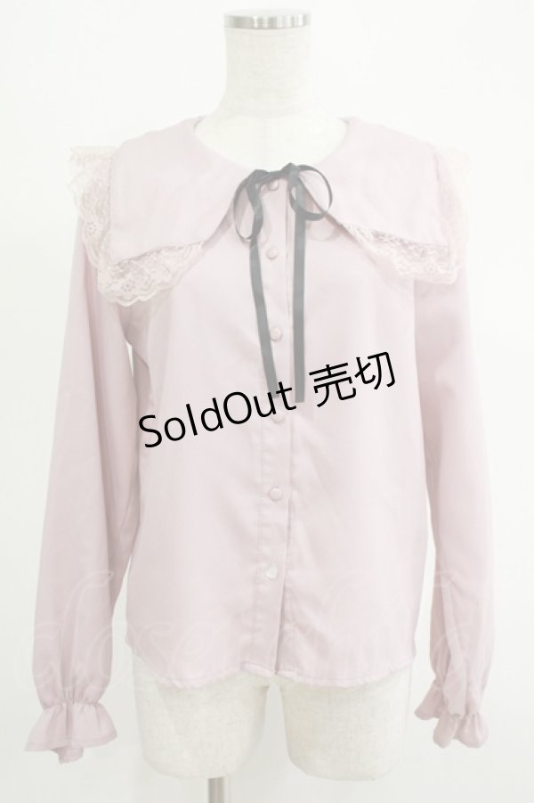 画像1: MA*RS / 編み上げセーラーブラウス Free ピンク H-25-11-06-050-EL-BL-NS-ZH (1)