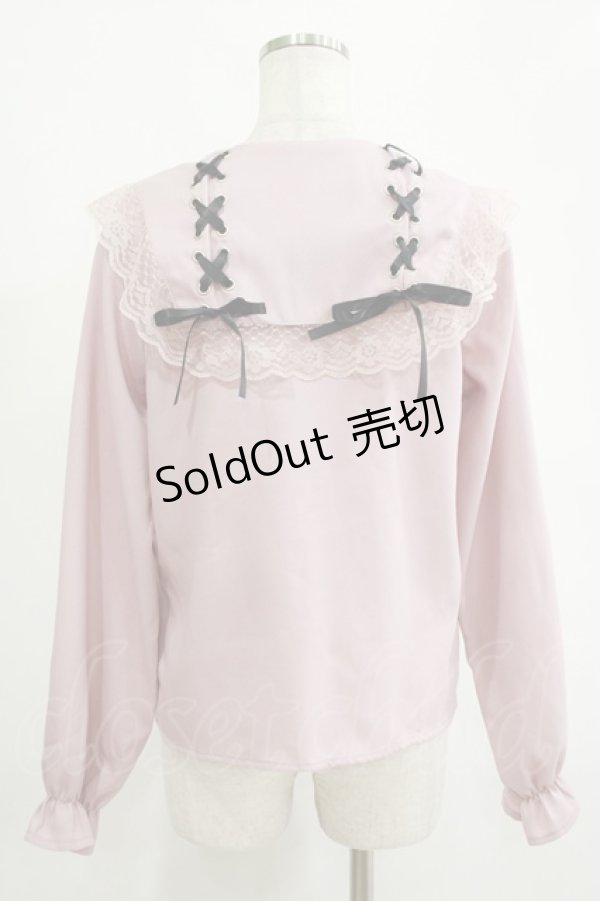 画像3: MA*RS / 編み上げセーラーブラウス Free ピンク H-25-11-06-050-EL-BL-NS-ZH (3)