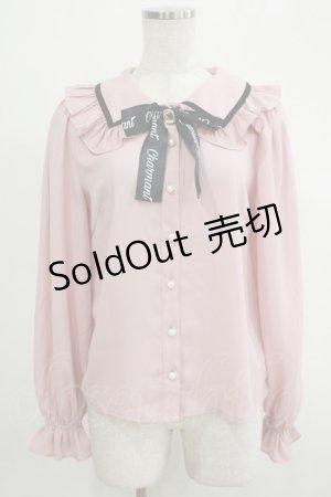 画像: Ank Rouge / ビジューロゴリボンブラウス M ピンク H-25-11-06-052-CA-BL-NS-ZH