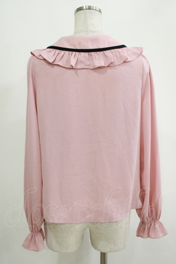 画像3: Ank Rouge / ビジューロゴリボンブラウス M ピンク H-25-11-06-052-CA-BL-NS-ZH (3)