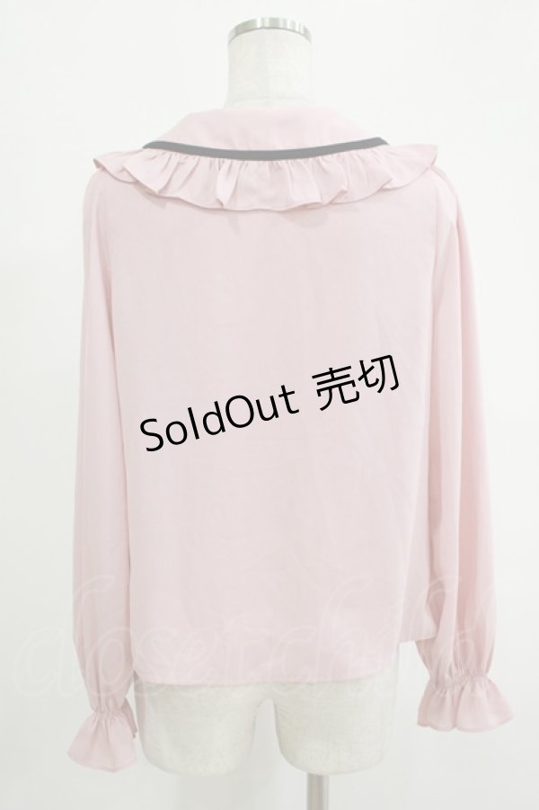 画像3: Ank Rouge / ビジューロゴリボンブラウス M ピンク H-25-11-06-052-CA-BL-NS-ZH (3)