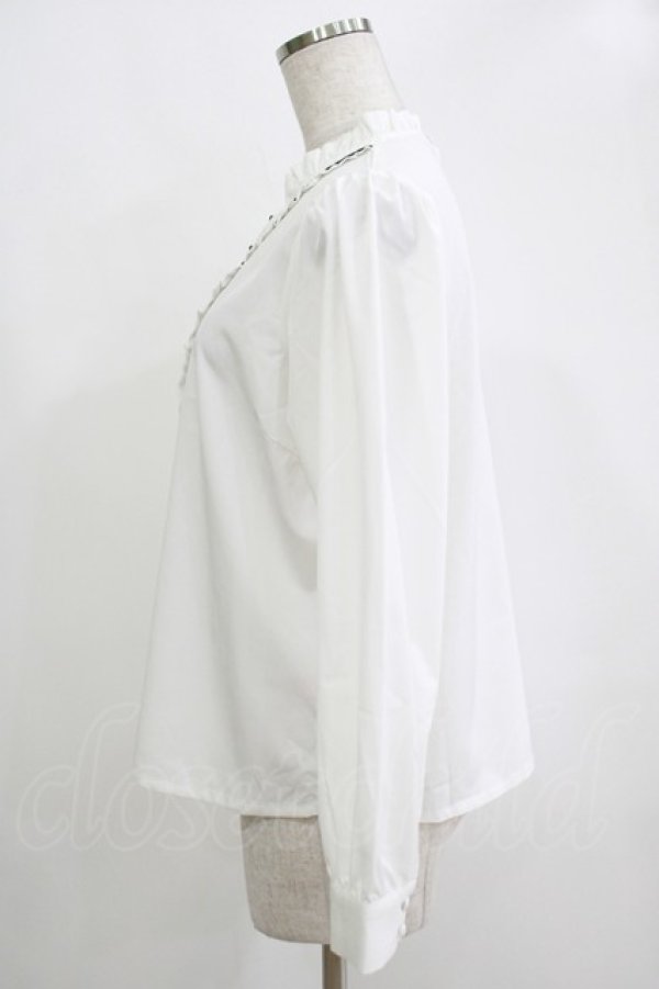 画像2: F i.n.t / ピンタックヨーク配色ラインブラウス Free ホワイト H-25-11-06-054-CA-BL-NS-ZH (2)