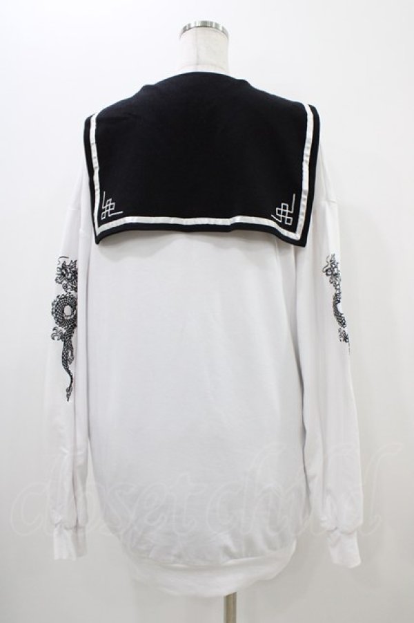 画像2: LISTEN FLAVOR / 蝶と龍のチャイナセーラーワンピ  白 H-25-11-06-1031-PU-OP-KB-ZH (2)