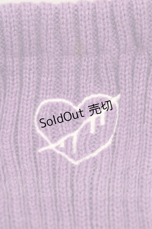 画像2: LISTEN FLAVOR / ハートブレイク刺繍レッグウォーマー  パープル H-25-11-06-1004-PU-ZA-KB-ZH (2)