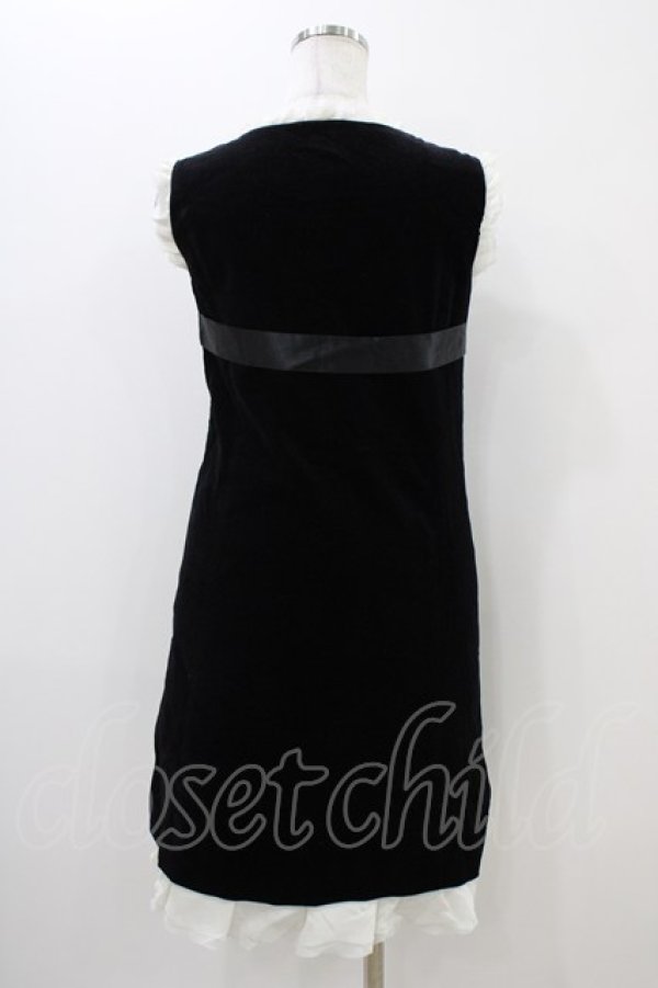 画像2: Jane Marple / リボン別珍ノースリーブドレス  黒 H-25-11-06-1034-JM-OP-KB-ZH (2)