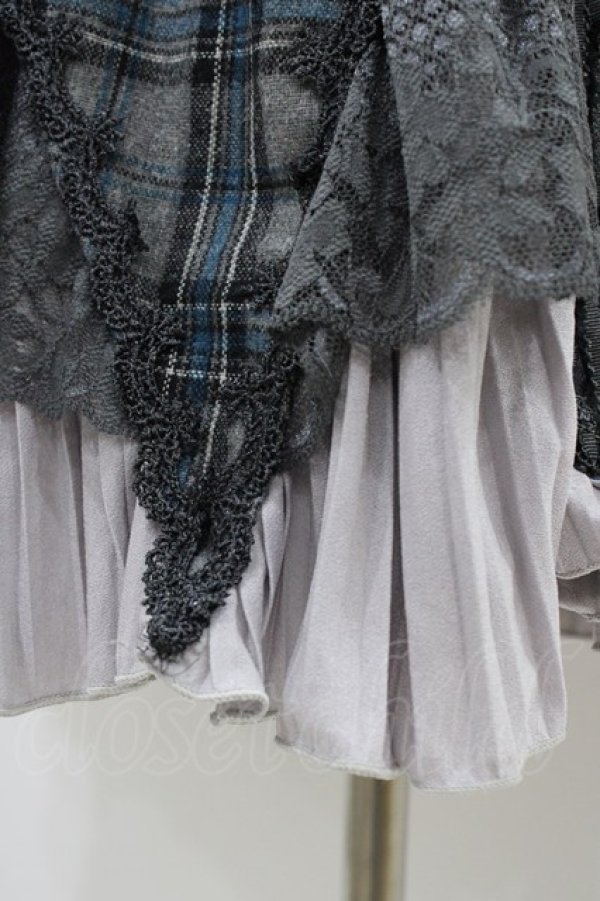 画像4: Ozz Croce / プリーツフリルチェックスカート  グレー H-25-11-06-1037-OO-SK-KB-ZH (4)