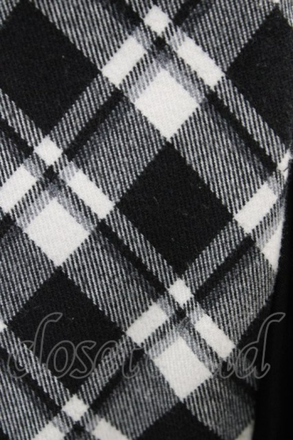 画像4: LISTEN FLAVOR / コルセット風切り替えレースアップスカート  ブラックチェック H-25-11-06-1038-PU-SK-KB-ZH (4)