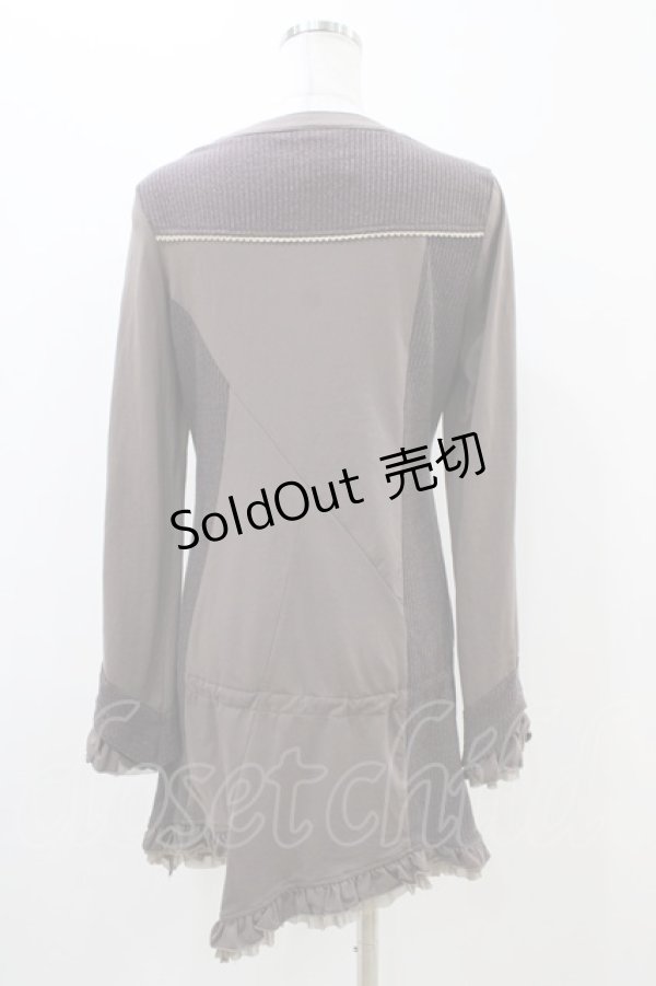 画像2: OZZ ANGELO / 異素材切替チュニック  ブラウン H-25-11-06-1042-OO-TO-KB-ZH (2)