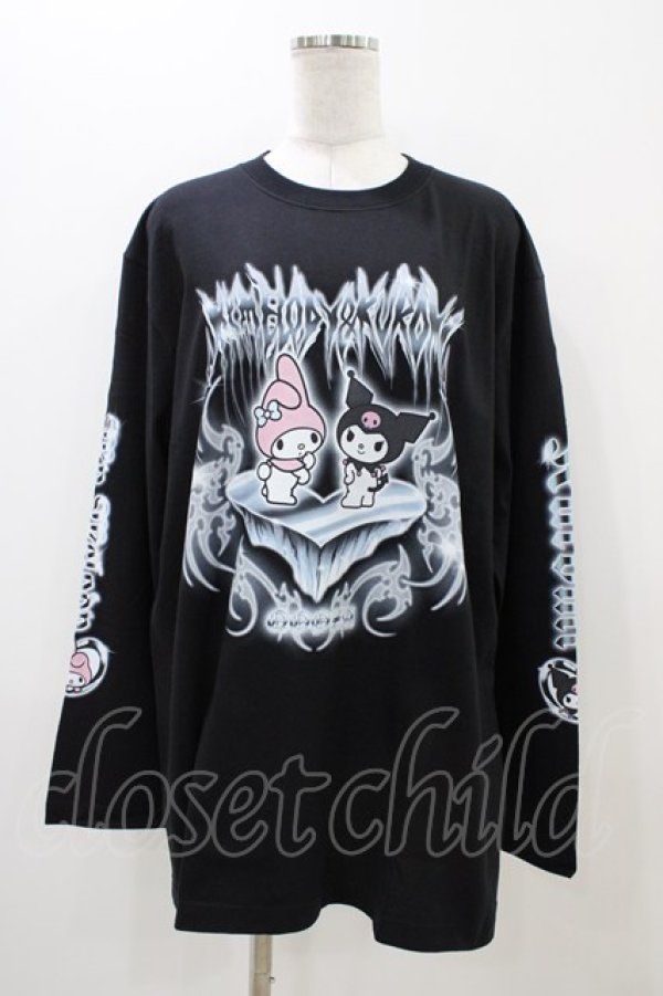 画像1: QOOZA / マイメロディ＆クロミコラボ L/S TEE  ブラック H-25-11-06-1052-0-TO-KB-ZH (1)