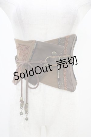 画像: Ozz oneste / アシメデザインコルセット  茶 H-25-11-06-1006-OO-ZA-KB-ZH