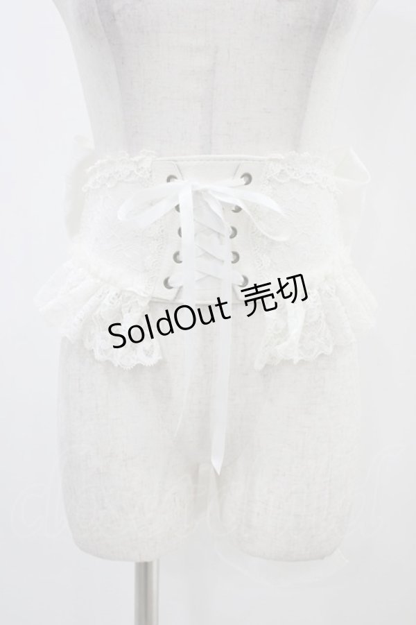 画像1: MR corset / コルセット風カマーベルト  白 H-25-11-06-1007-PU-ZA-KB-ZH (1)