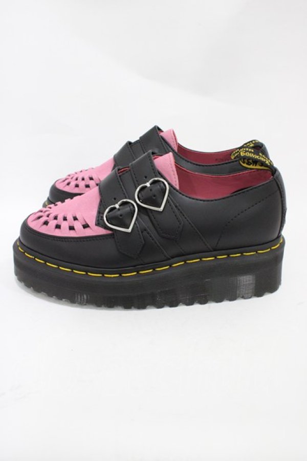 画像2: Dr.Martens （Getta Grip） / LAZY OAF BUCKLE CREEPER UK4(約23cm) ブラック×ピンク H-25-11-06-1001-PU-SH-KB-ZH (2)