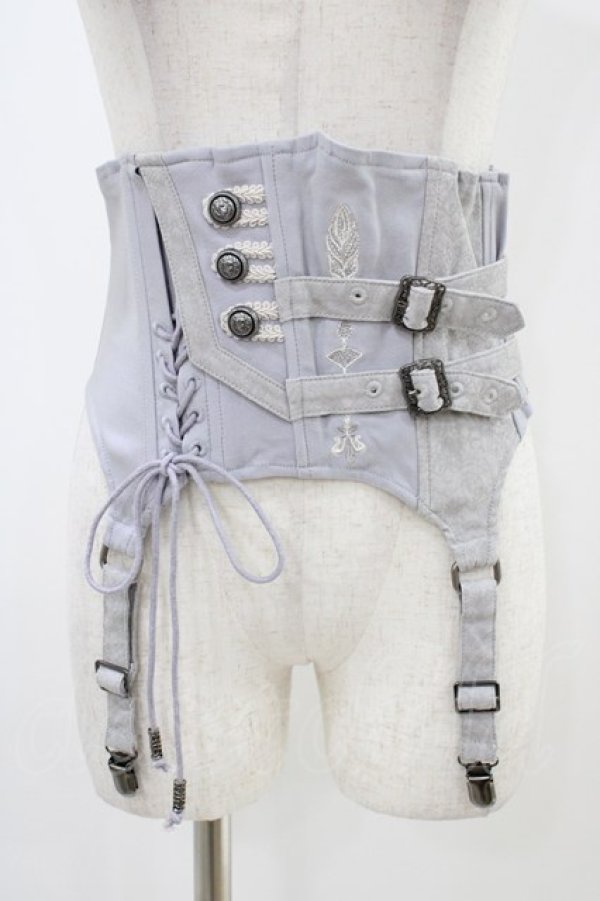 画像1: Rozen Kavalier / アシメデザインショートコルセット  ブルーグレー H-25-11-06-1008-OO-ZA-KB-ZH (1)