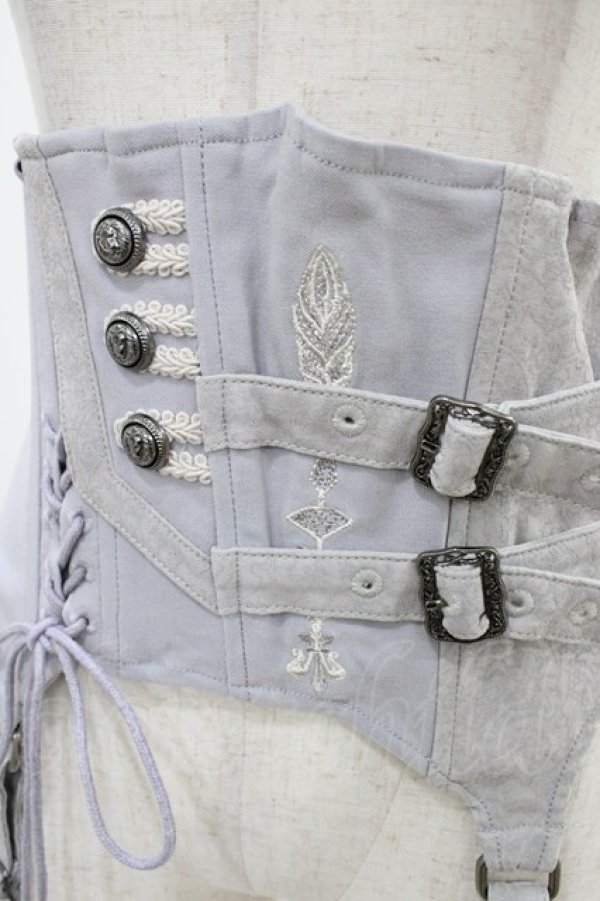 画像4: Rozen Kavalier / アシメデザインショートコルセット  ブルーグレー H-25-11-06-1008-OO-ZA-KB-ZH (4)