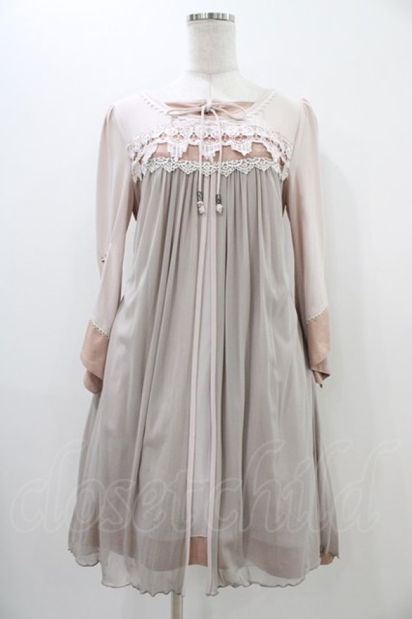 画像1: Rozen Kavalier / レイヤード風切替ワンピース  ピンク H-25-11-06-1019-OO-OP-KB-ZH (1)