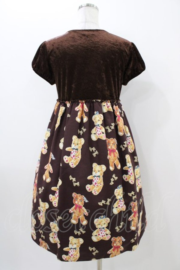 画像2: Emily Temple cute / MILKY TEDDYパフスリーブワンピース  ブラウン H-25-11-06-1022-ET-OP-KB-ZH (2)