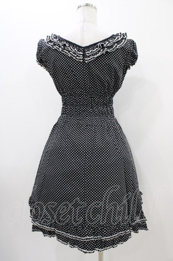 画像2: MILK / ドットシャーリングフリルワンピース  黒 H-25-11-06-1023-ML-OP-KB-ZT483 (2)