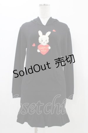 画像: MILK / Bunnyパーカーワンピース  ブラック H-25-11-06-1026-ML-OP-KB-ZH
