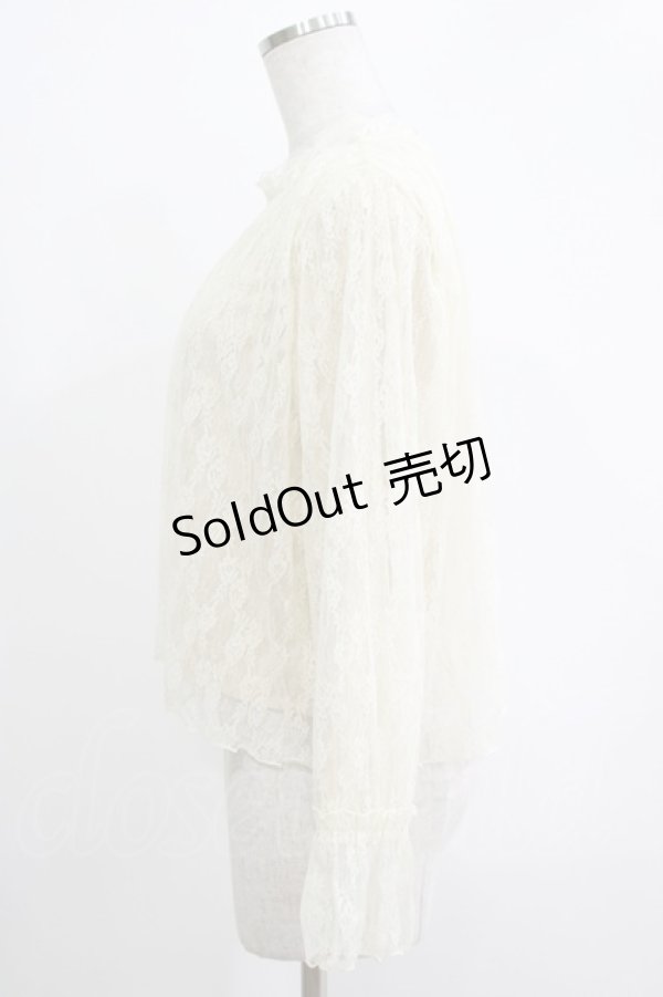 画像2: an another angelus / チュールレースブラウス Free IVORY H-25-11-06-057-CA-TO-NS-ZH (2)