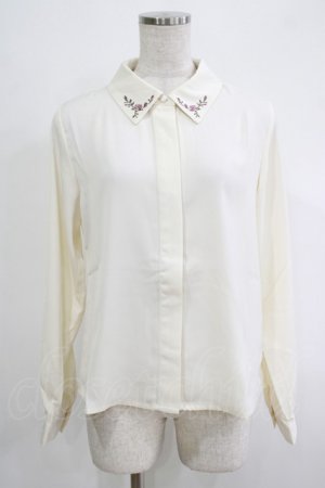 画像: Fi.n.t / ローズ刺繍シャツブラウス Free OFF WHITE H-25-11-06-061-CA-BL-NS-ZH