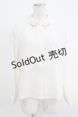 画像: Fi.n.t / ローズ刺繍シャツブラウス Free OFF WHITE H-25-11-06-061-CA-BL-NS-ZH