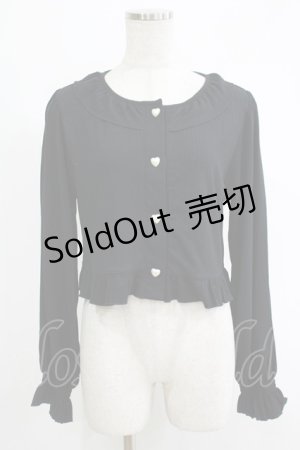 画像: FLC / 星名桜子/フリルテレコカーディガン L ブラック H-25-11-06-062-LO-TO-NS-ZH