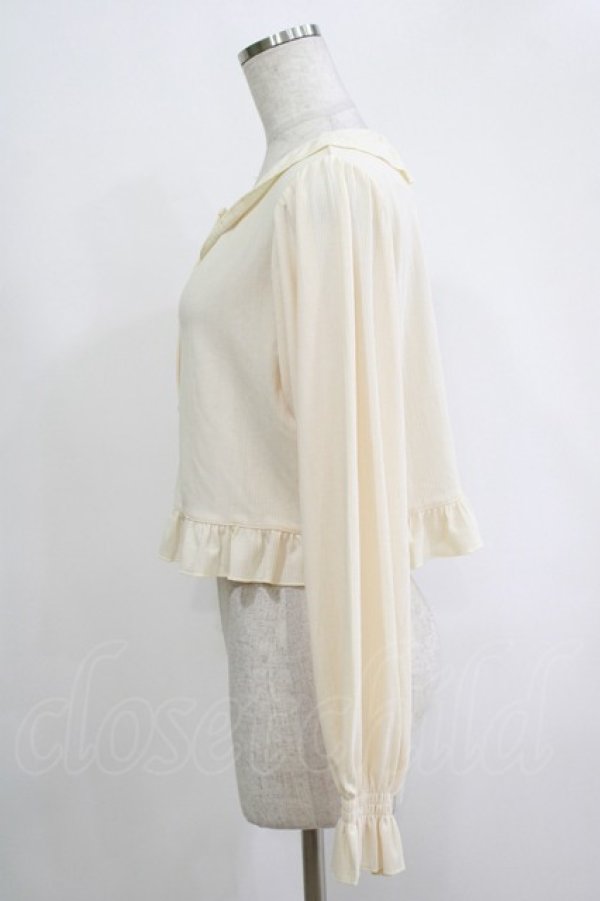 画像2: FLC / 星名桜子/フリルテレコカーディガン L アイボリー H-25-11-06-063-LO-TO-NS-ZH (2)