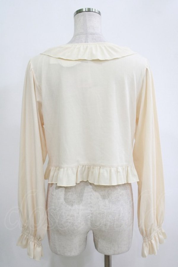 画像3: FLC / 星名桜子/フリルテレコカーディガン L アイボリー H-25-11-06-063-LO-TO-NS-ZH (3)