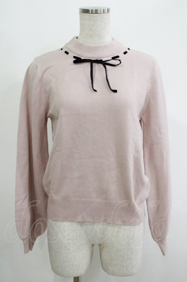 画像1: Ank Rouge / ベロアリボンニット M ピンク H-25-11-06-064-CA-TO-NS-ZH (1)