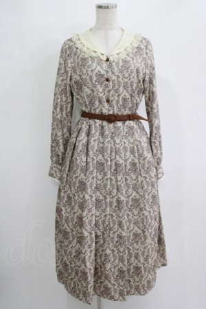 画像: an another angelus / ウォールペーパーダマスク柄ワンピース Free BEIGE×BR H-25-11-06-006-CA-OP-NS-ZH