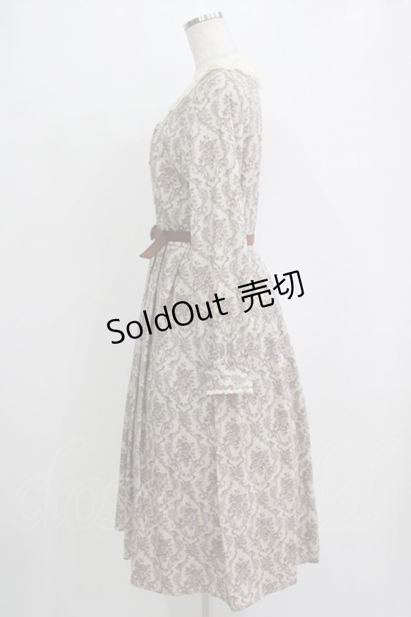 画像2: an another angelus / ウォールペーパーダマスク柄ワンピース Free BEIGE×BR H-25-11-06-006-CA-OP-NS-ZH (2)