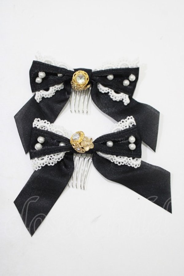 画像2: BABY,THE STARS SHINE BRIGHT / Princess Lacy Bouquet リボンコーム  ブラック H-25-11-06-075-BA-AC-NS-ZH (2)