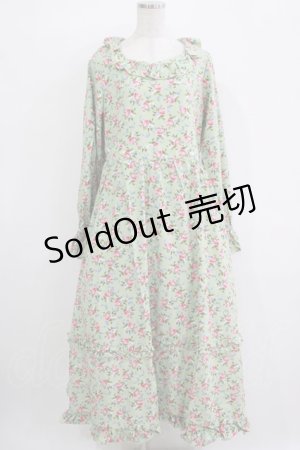 画像: FLC / 星名桜子/花柄フリルワンピース L ミント H-25-11-06-010-LO-OP-NS-ZH