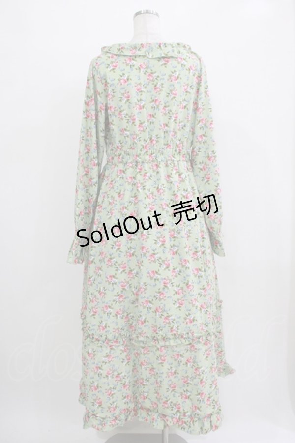 画像3: FLC / 星名桜子/花柄フリルワンピース L ミント H-25-11-06-010-LO-OP-NS-ZH (3)